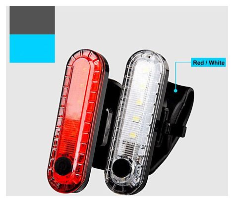 Eclairage avant   arrière 50 Lumen - Eclairage vélo rouge   blanc