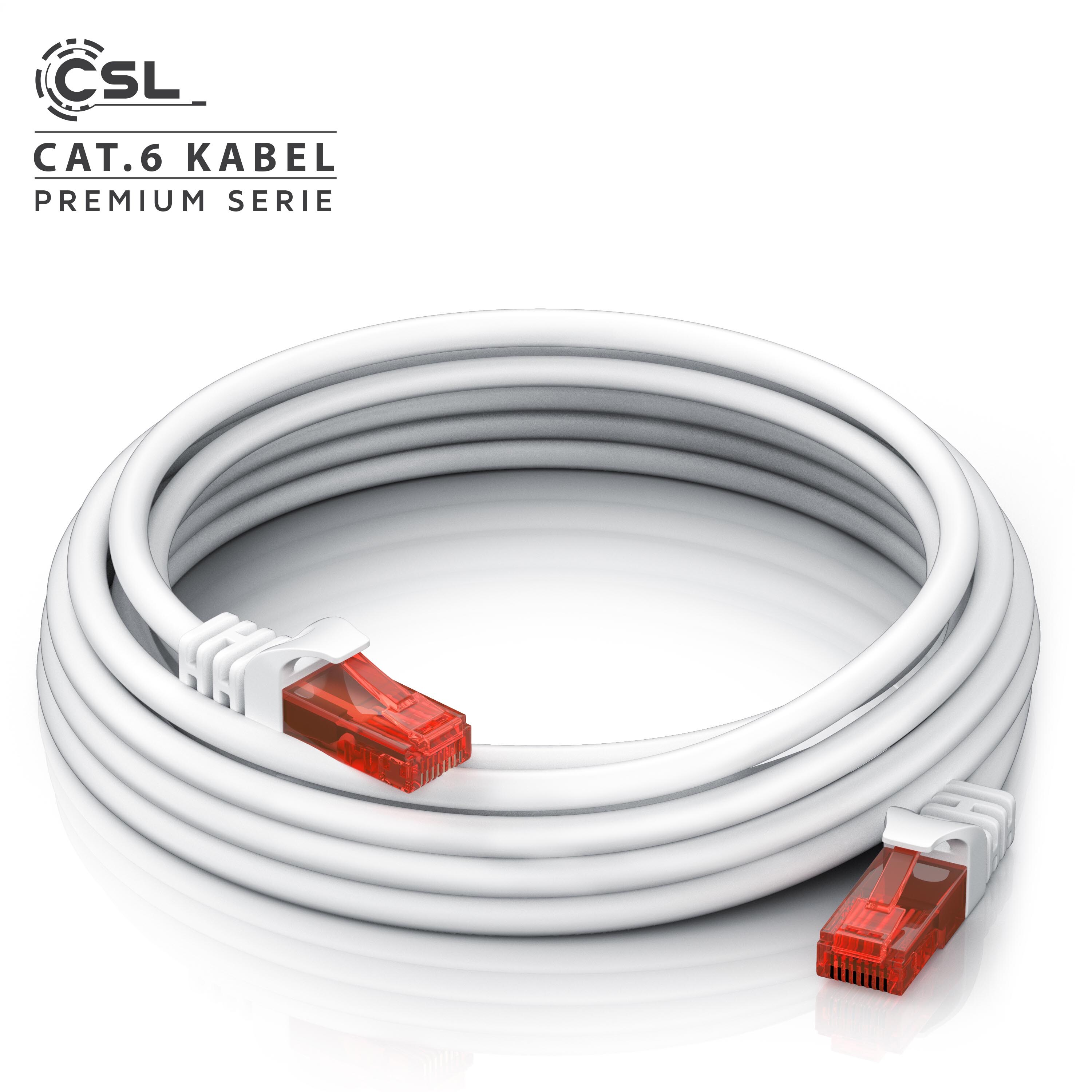 CSL 20x Cat 6 Gigabit Ethernet LAN Kabel - mehrfach geschirmt - UTP Gigabit - 1000 Mbit/s - Patchkabel - Netzwerkkabel - 0,5m