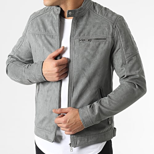 Veste Biker Suédine Rocky Gris