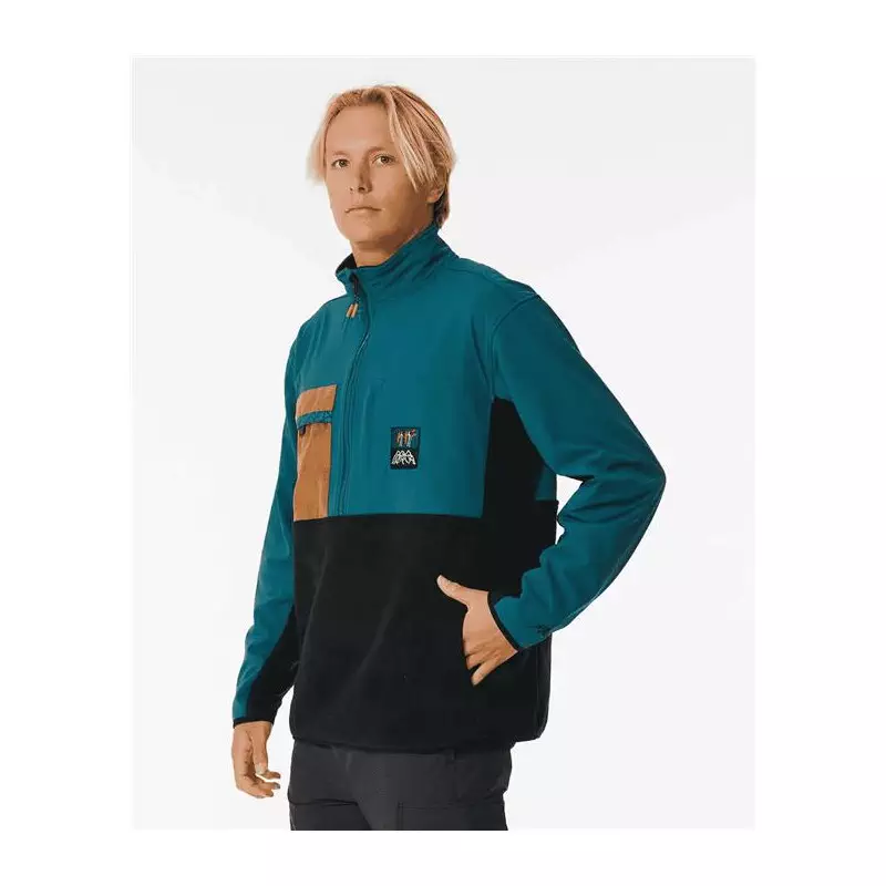 Sweat RIPCURL Anti Series Journey Zip Crew Blue Green