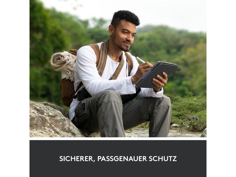 Logitech Tablet Tastatur Cover Rugged Folio iPad (10. Gen, Schutzhülle mit integrierter Tastatur für Apple iPad 10.9