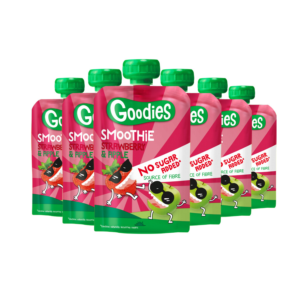 6x Goodies Knijpfruit SmoothieAardbei & Appel100 gr