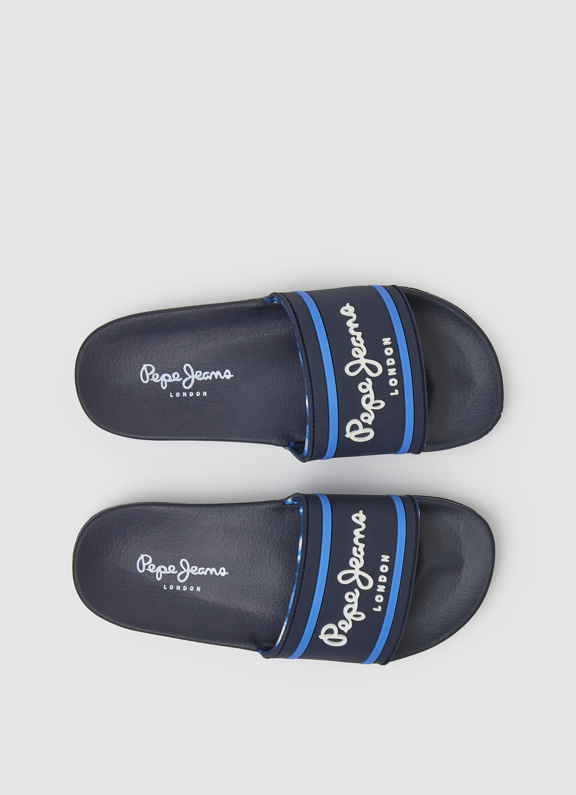 Chinelo de praia com logo SLIDER - azul marinho