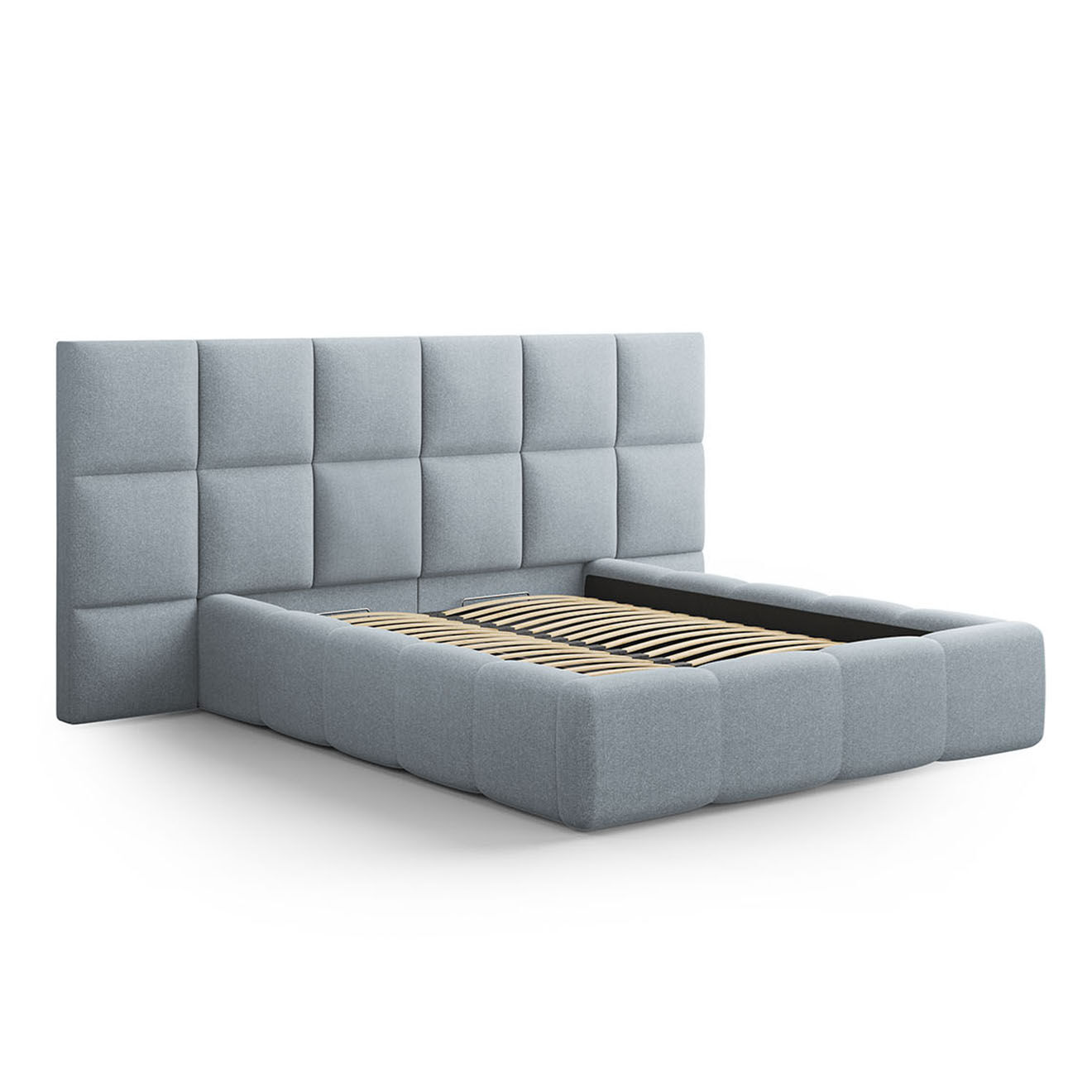 Maison Héritage Lit avec coffre de rangement Isa bleu clair - 230x300x125 cm
