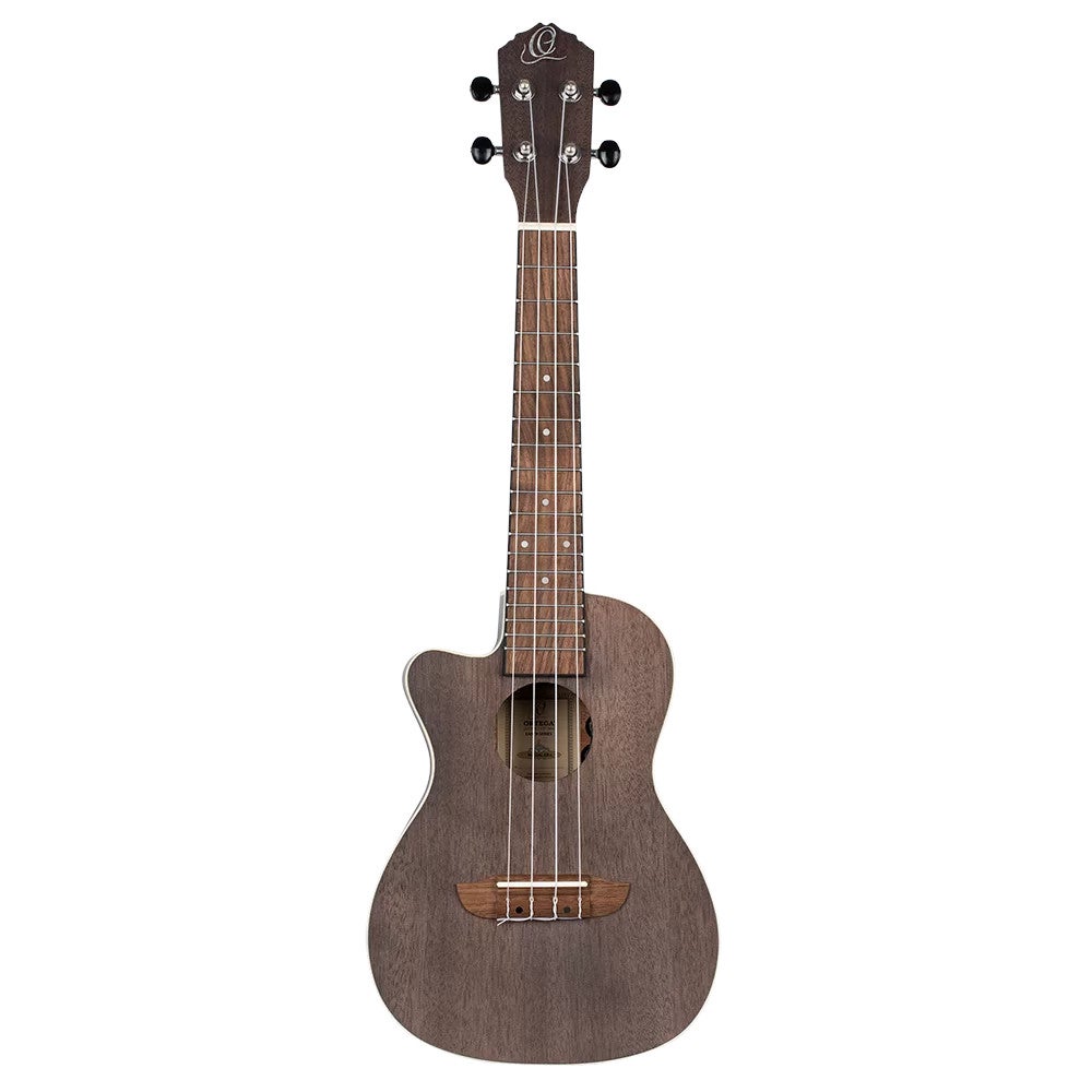 Ortega RUCOAL-CE-L Earth Series Concert Size Ukulele Coal Black linkshandige elektrisch-akoestische concert ukelele