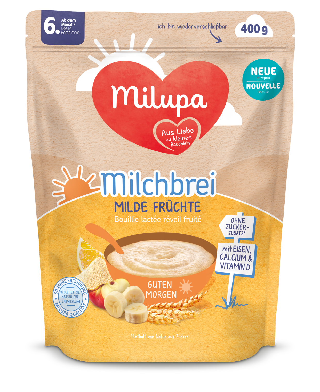 MILUPA Guten Morgen Milde Früchte 6m  400 g