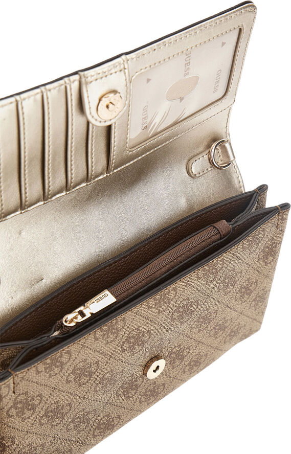 GUESS NOELLE XBODY FLAP ORGANIZER Latte logo/brown