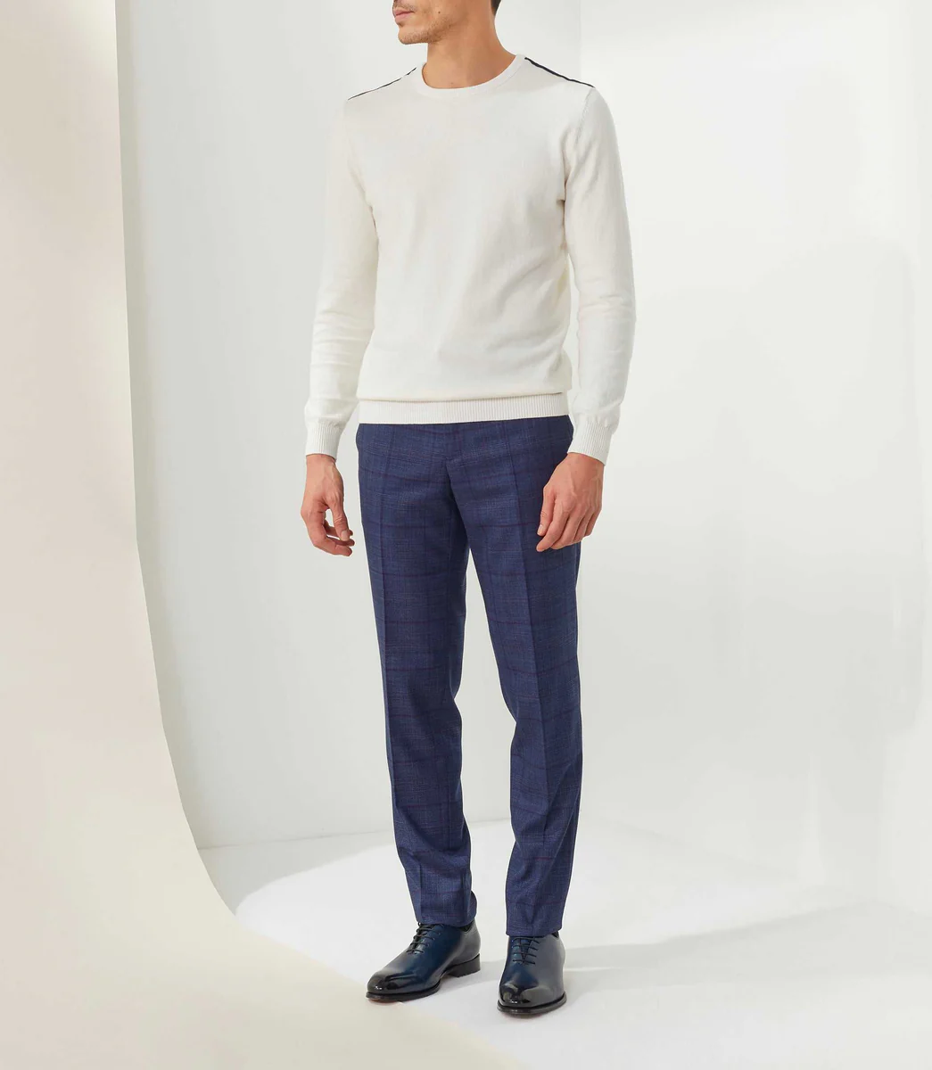 Pull col rond ecru 