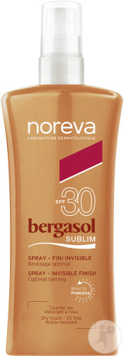 Noreva Bergasol Sublim Spray Fini Invisible Bronzage Optimal IP30 Toucher Sec 125ml