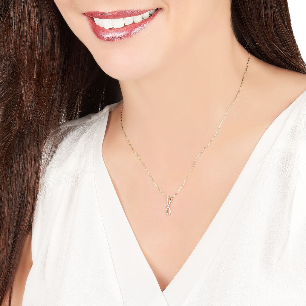 Collier Entrelace Or Jaune Diamant