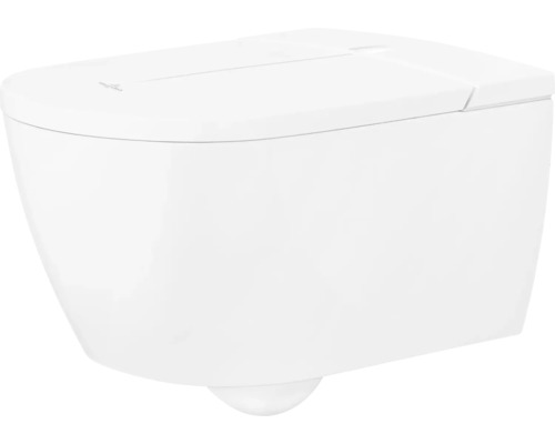 Villeroy & Boch ViClean-I 100 douchetoiletset, diepe spoeling, open rand, glanzend wit met coating, met toiletzitting V0E100R1
