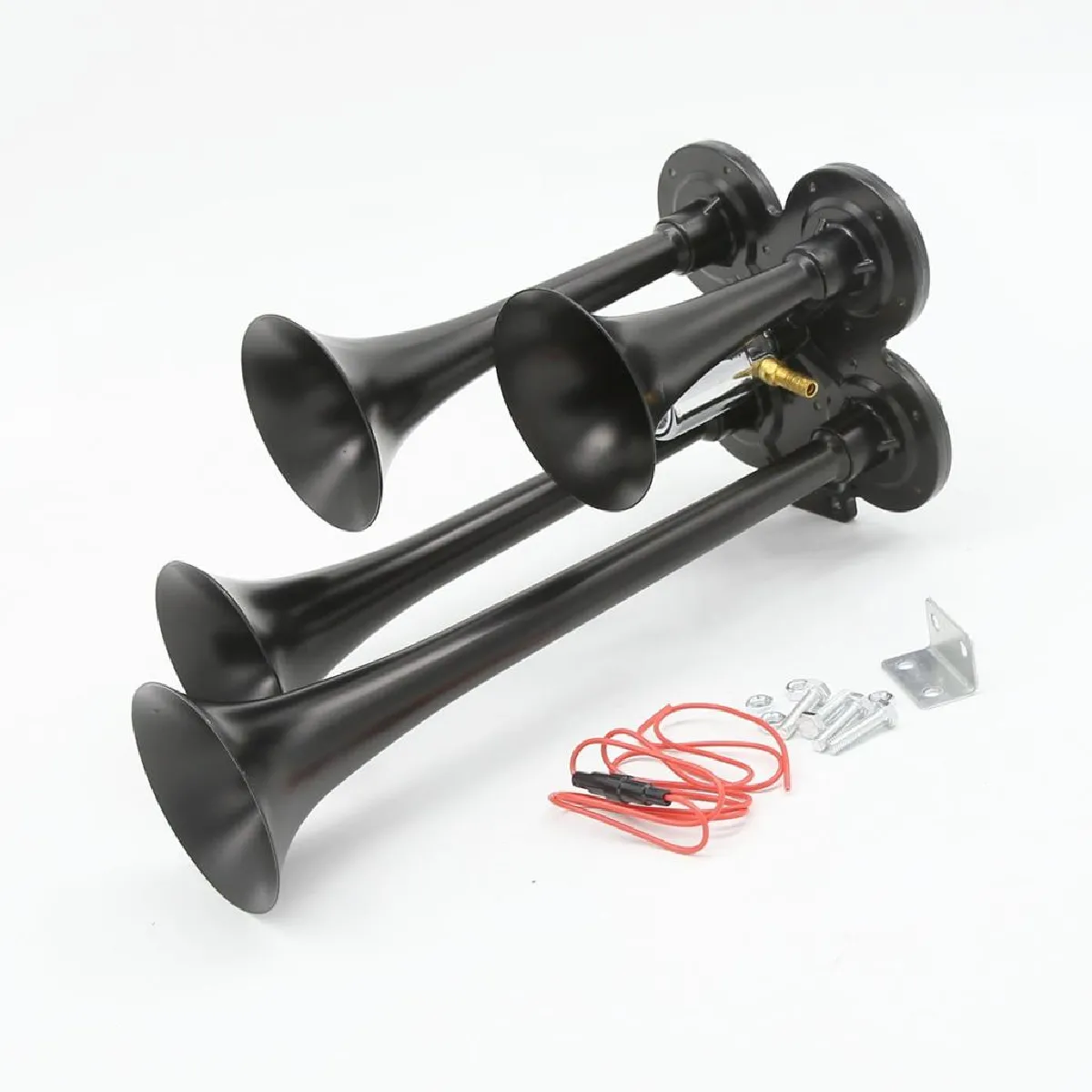 Klaxon 4 Trompette Air Horn - Noir