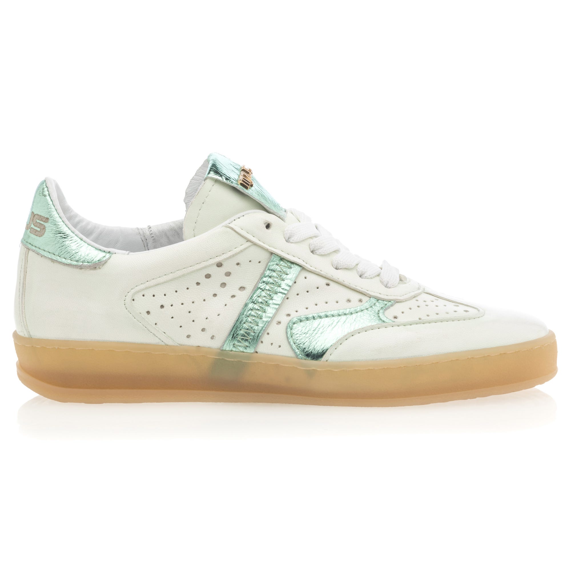 Baskets basses Femme en cuir vert clair