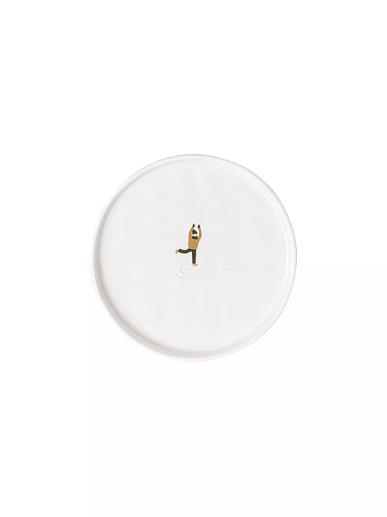 RAEDER Teller 15cm SCHNEETAG Eislaufen  weiss