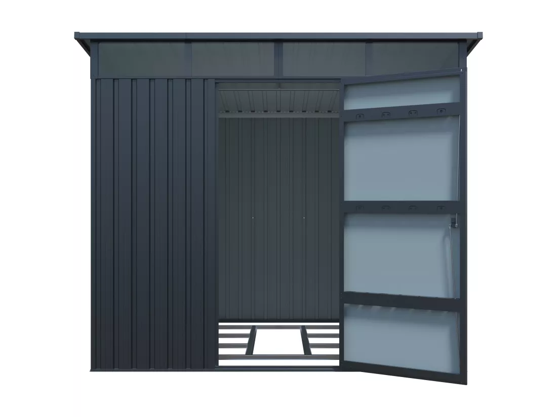 Abri de jardin métal en acier galvanisé gris anthracite 4,6 m² - CLAFTON