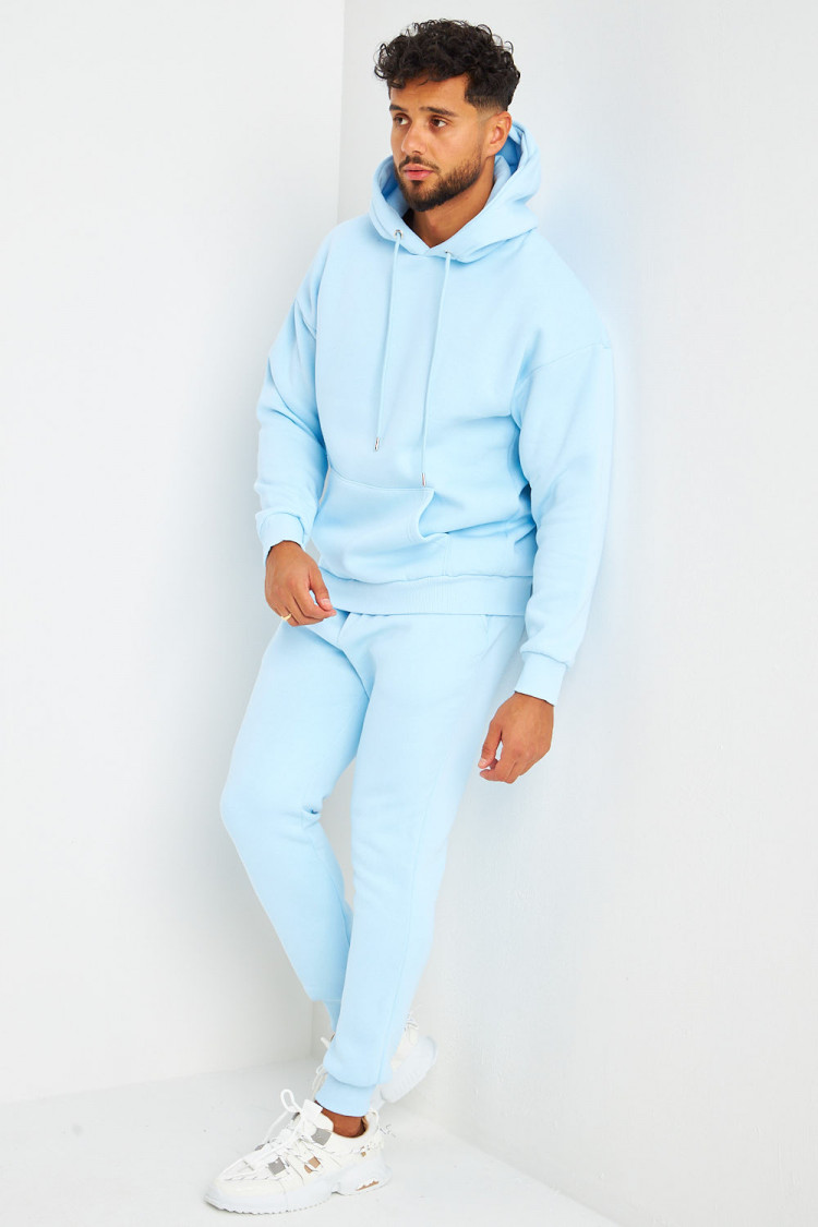 Ensemble sweat à capuche + jogging bleu clair