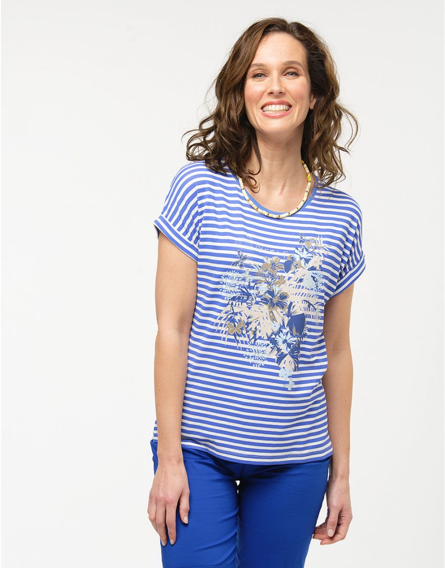 T-shirt rayé bleu