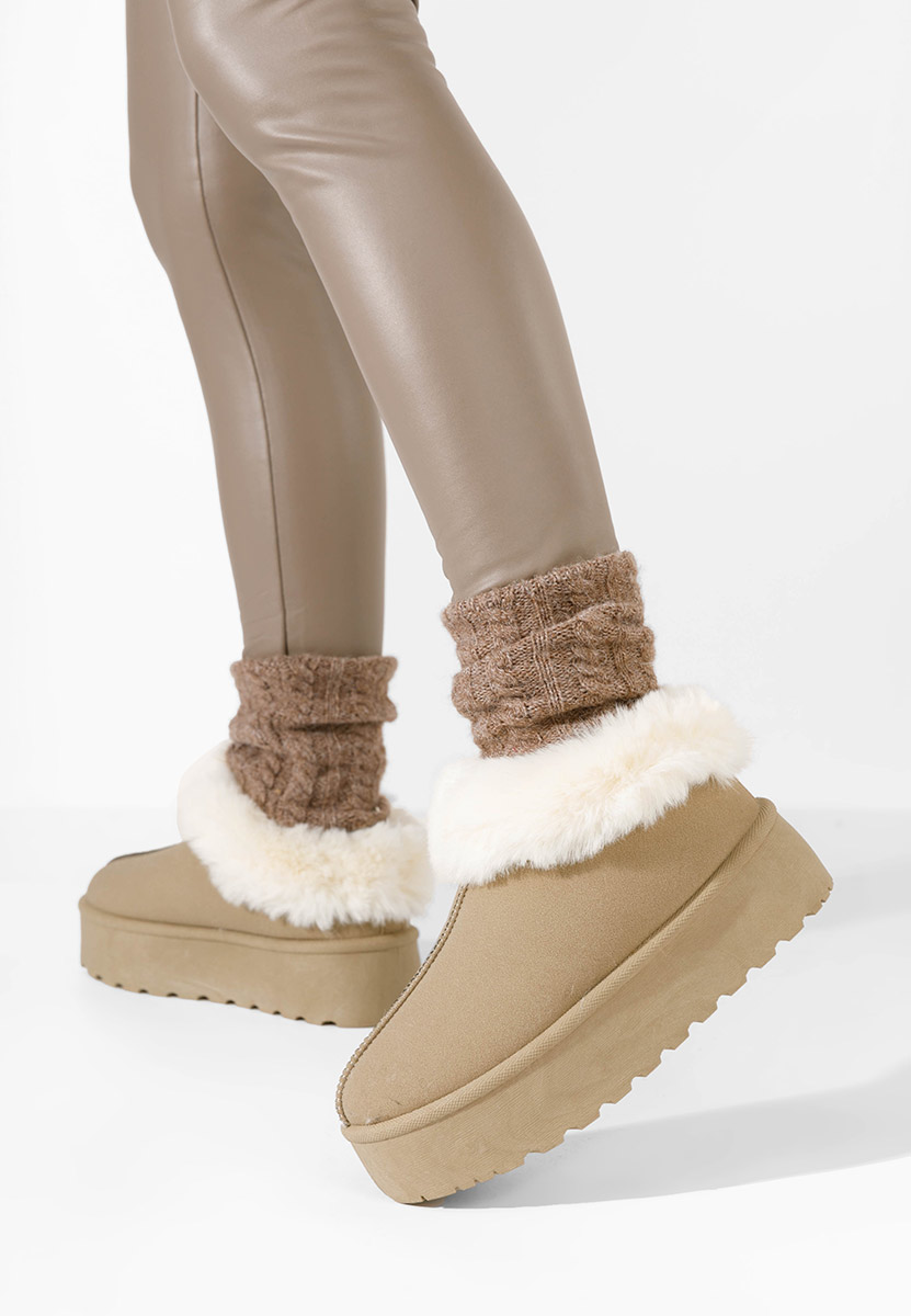 Bottines à plateforme kaki Maily