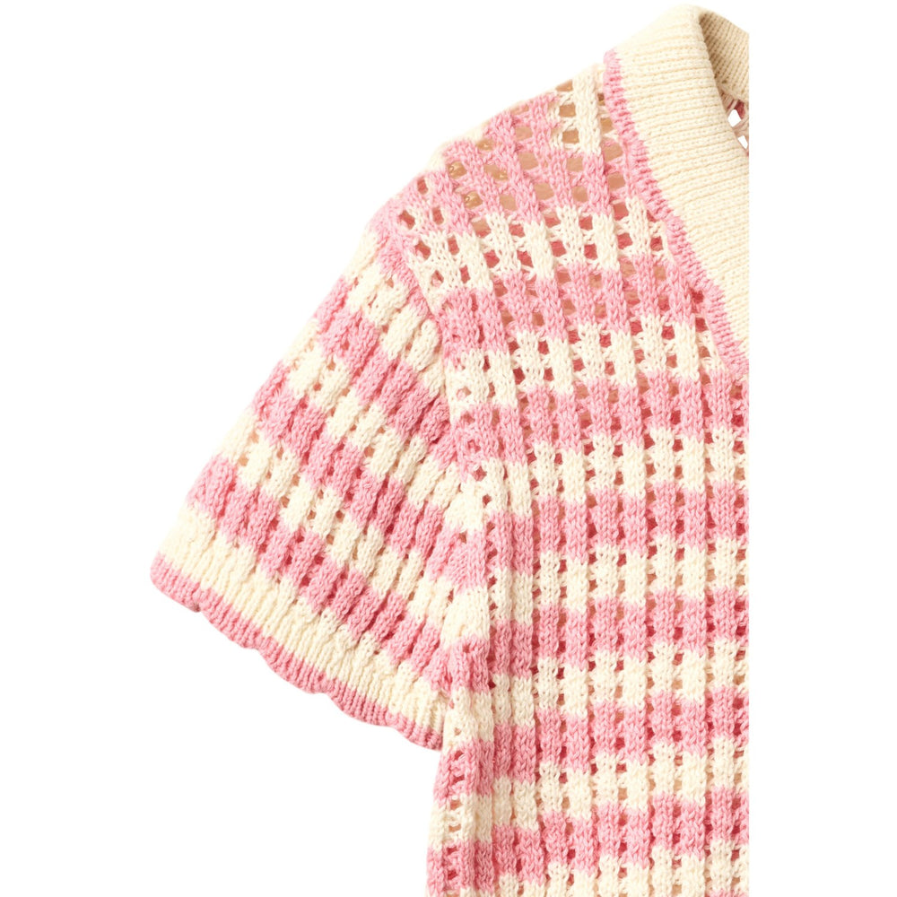 Køb COPENHAGEN COLORS Pink/Cream Comb. Crochet Ss Cardigan