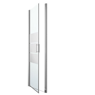 Porte de douche pivotante ouverture totale GoodHome Beloya miroir 70 cm