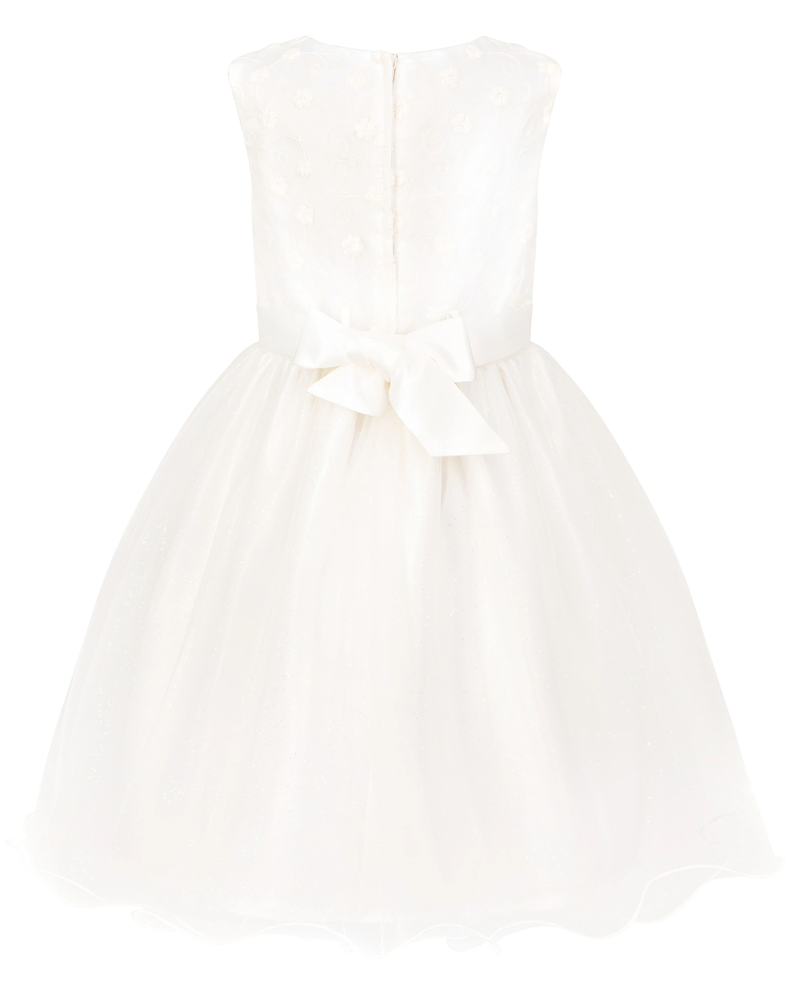 Kleid GLITTER FLOWERS ärmellos in ecru