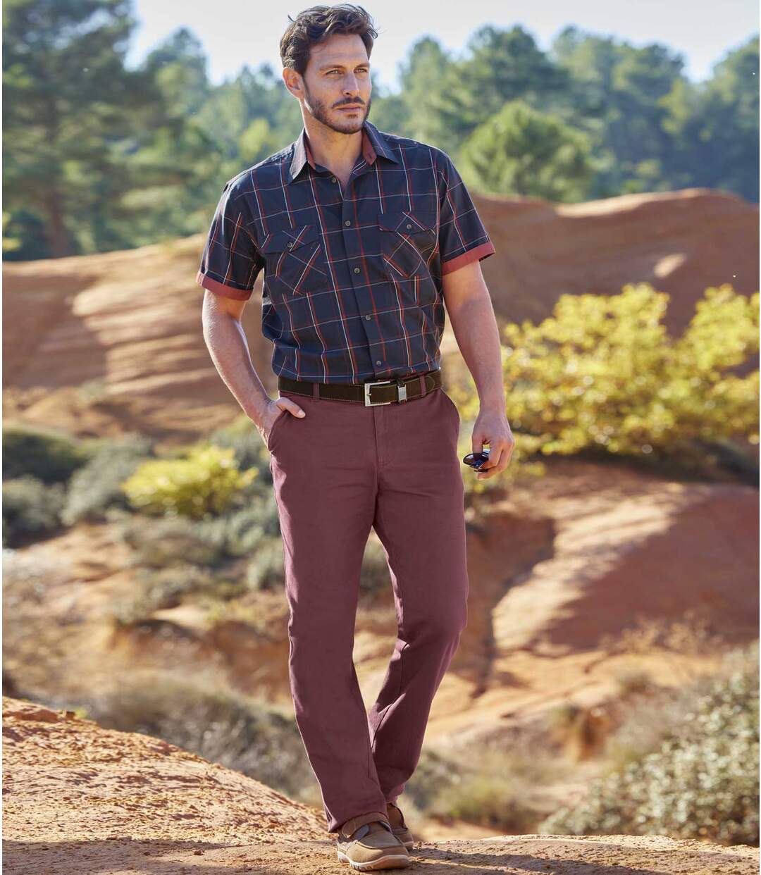 Pantalon Chino Stretch Bordeaux