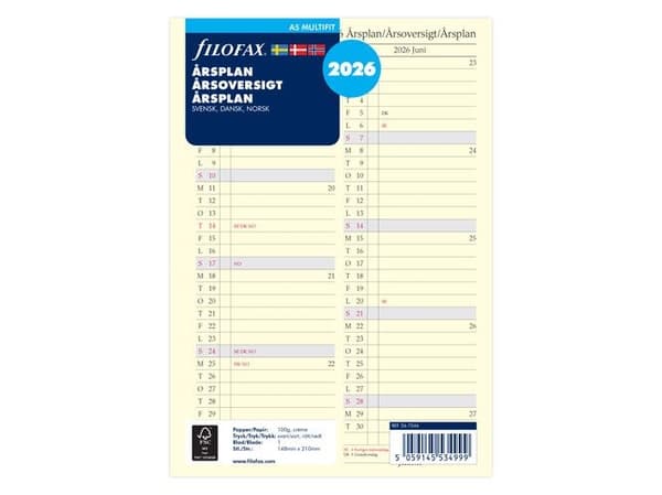 Årsplan A5 2026 Svensk/Dansk/Norsk