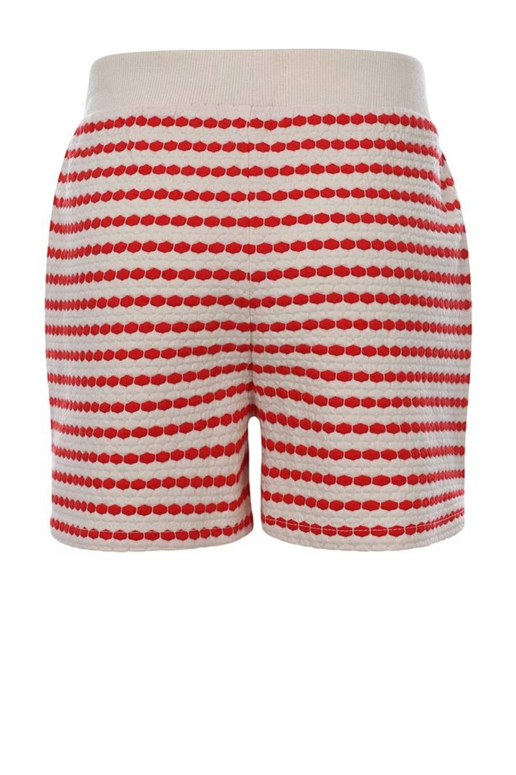 LOOXS gestreepte short wit/rood