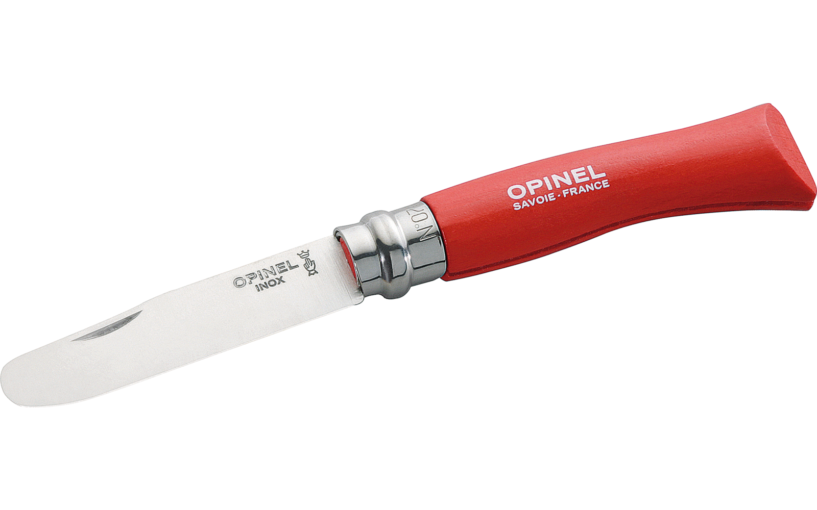 Opinel N°07 Taschenmesser für Kinder Klingenlänge 8 cm rot