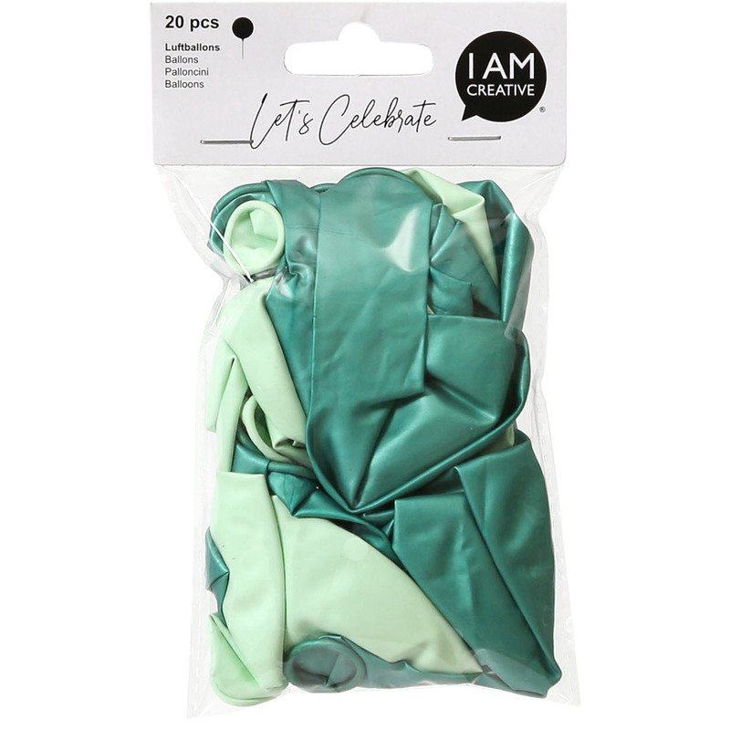 I AM CREATIVE Luftballons Mix, mint, 20 Stück