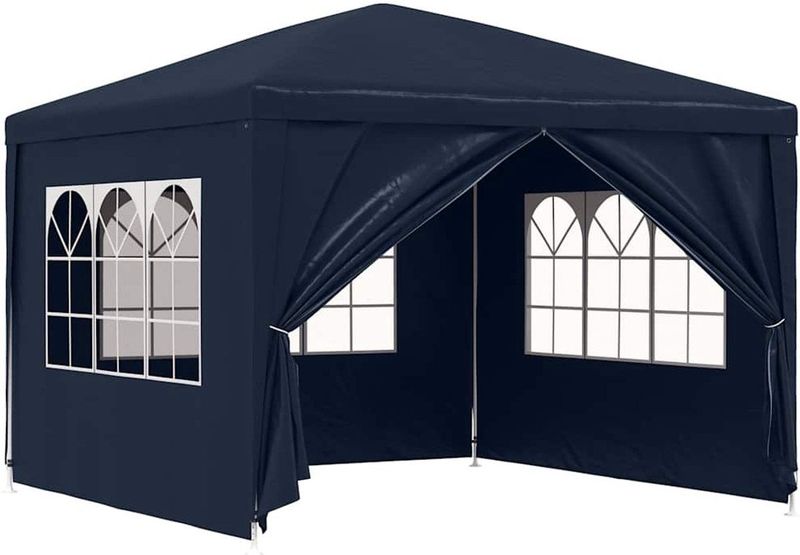 Partytent - Blauw - PE - Staal - Inclusief Montagematerialen