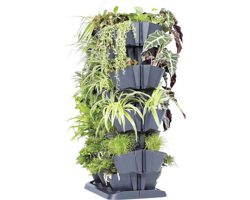 Pottenset voor kruiden & bloemen Wilk 68,5 x 19 x 54,6 cm kunststof grijs