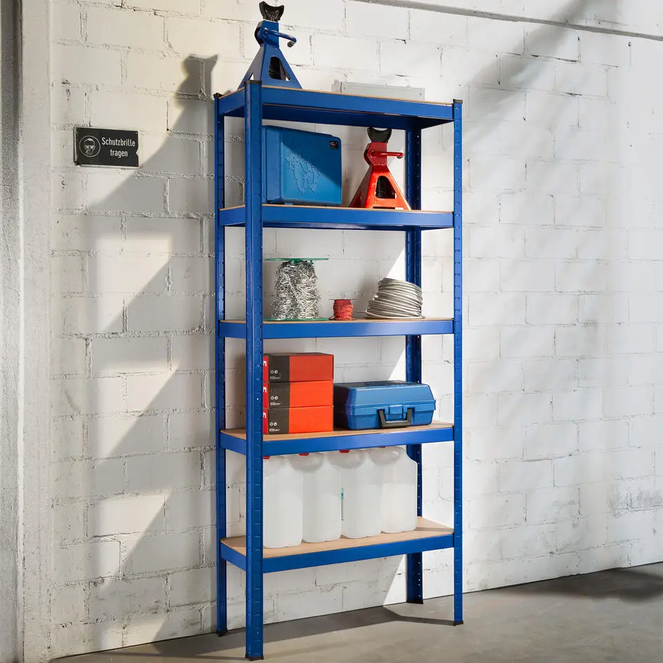 tectake Opslagrek 5 niveaus, Blauw