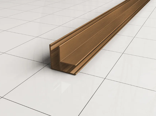 Mueller Slimline zijwand 40x200cm 8mm anti-kalk geborsteld brons