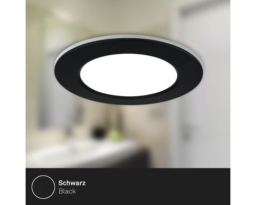 LED inbouwspots set IP65 dimbaar 4,8W 450 lm 3000-6500 K CCT RGB zwart Ø 9,2/6,8 cm 230V 3 stuks met afstandsbediening, geheugenfunctie, nachtlampfunctie, timerfunctie