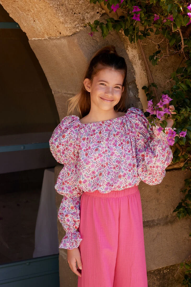 Salty Stitch roze salty stitch top ballon top - flower