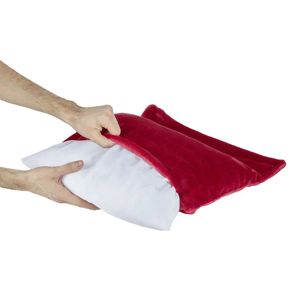 Housse de coussin 40x40cm polyester effet velours - 3 coloris