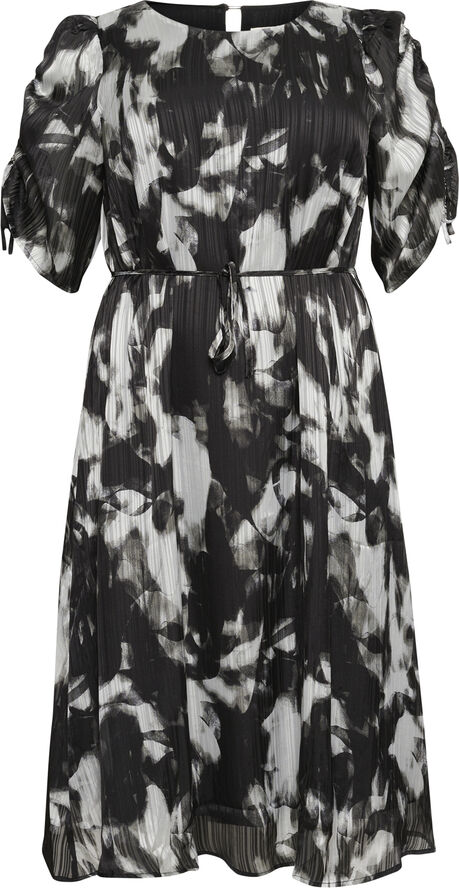 Kaffe Curve KCliva Midi Dress Black/grey blurry graphics