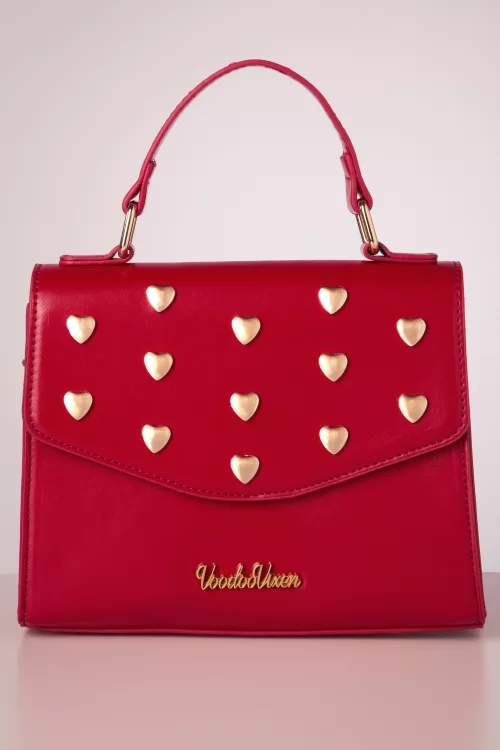 Vixen Heart Studded handtas in rood