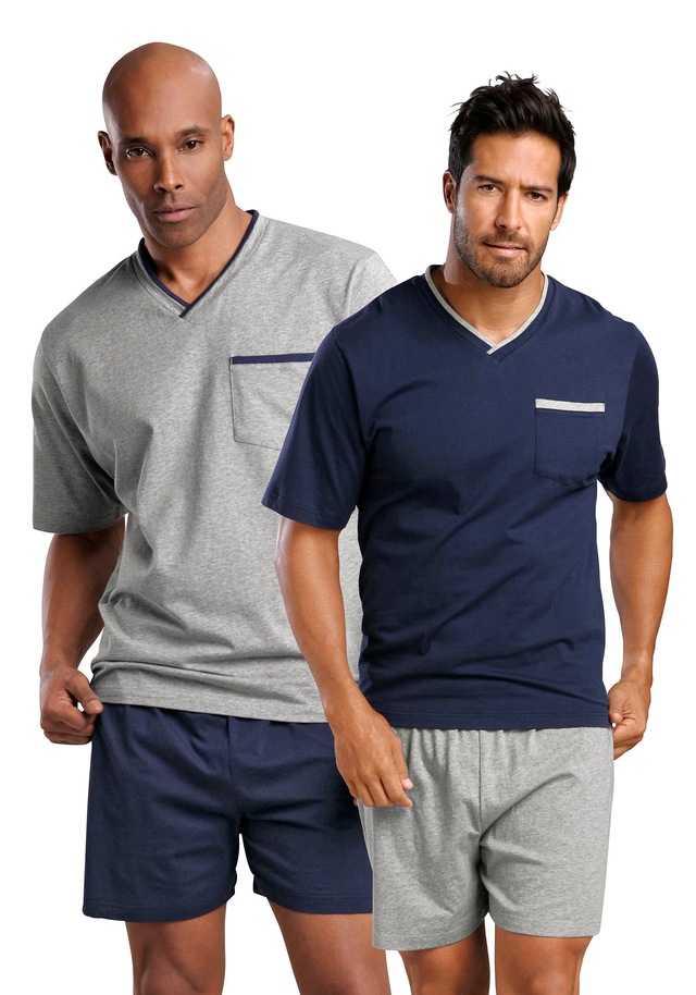 le jogger® Pyjama Packung, 2 Stück, 4 Stk. tlg., mit Brusttasche