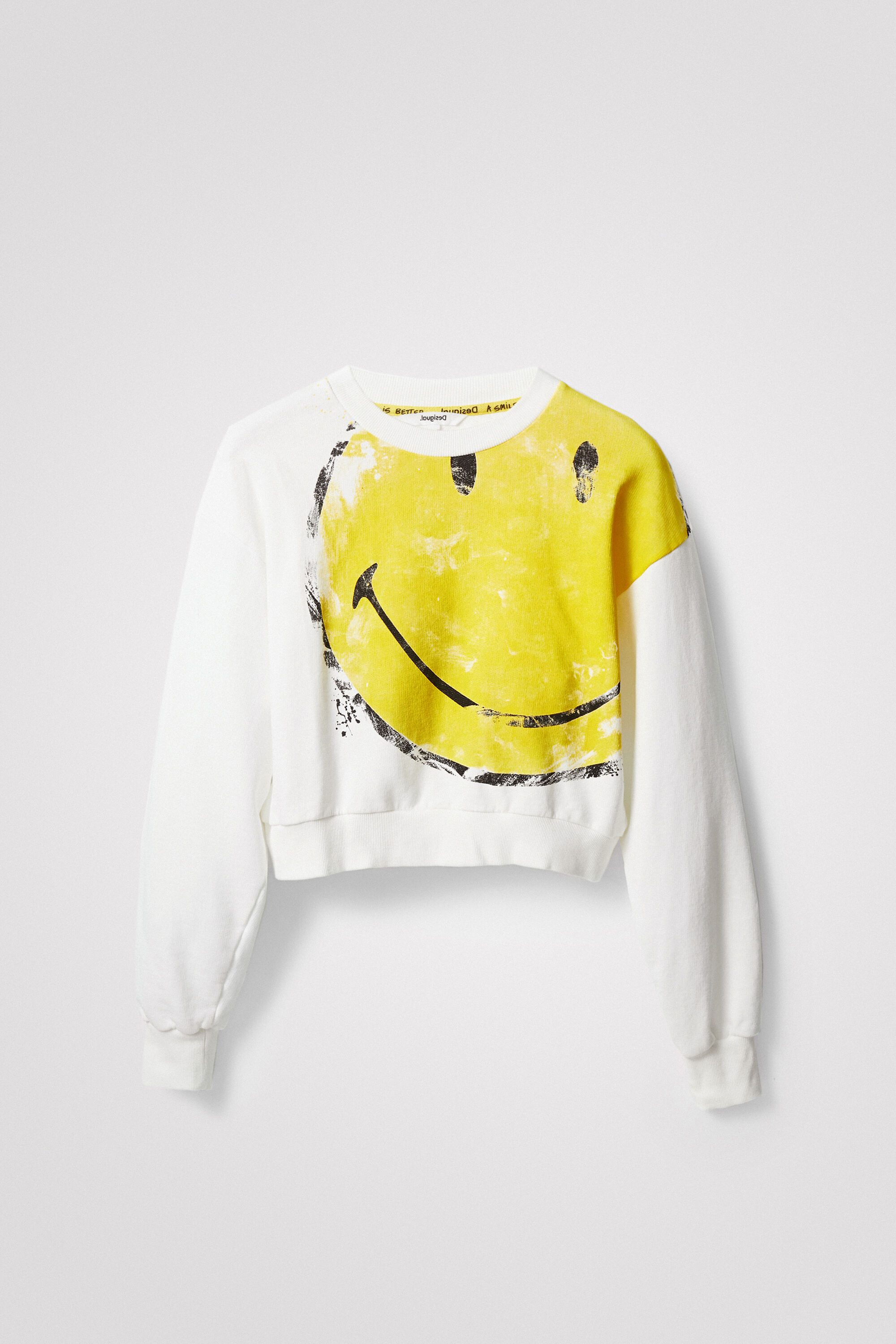 Sweat-shirt court avec Smiley