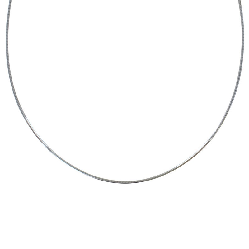 Chaine Argent Rhodié Oméga Semi Rigide 1mm
