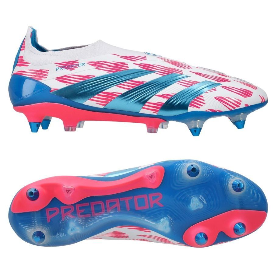 adidas Predator Elite Laceless SG Reemergence - Blanc/Bleu/Rose