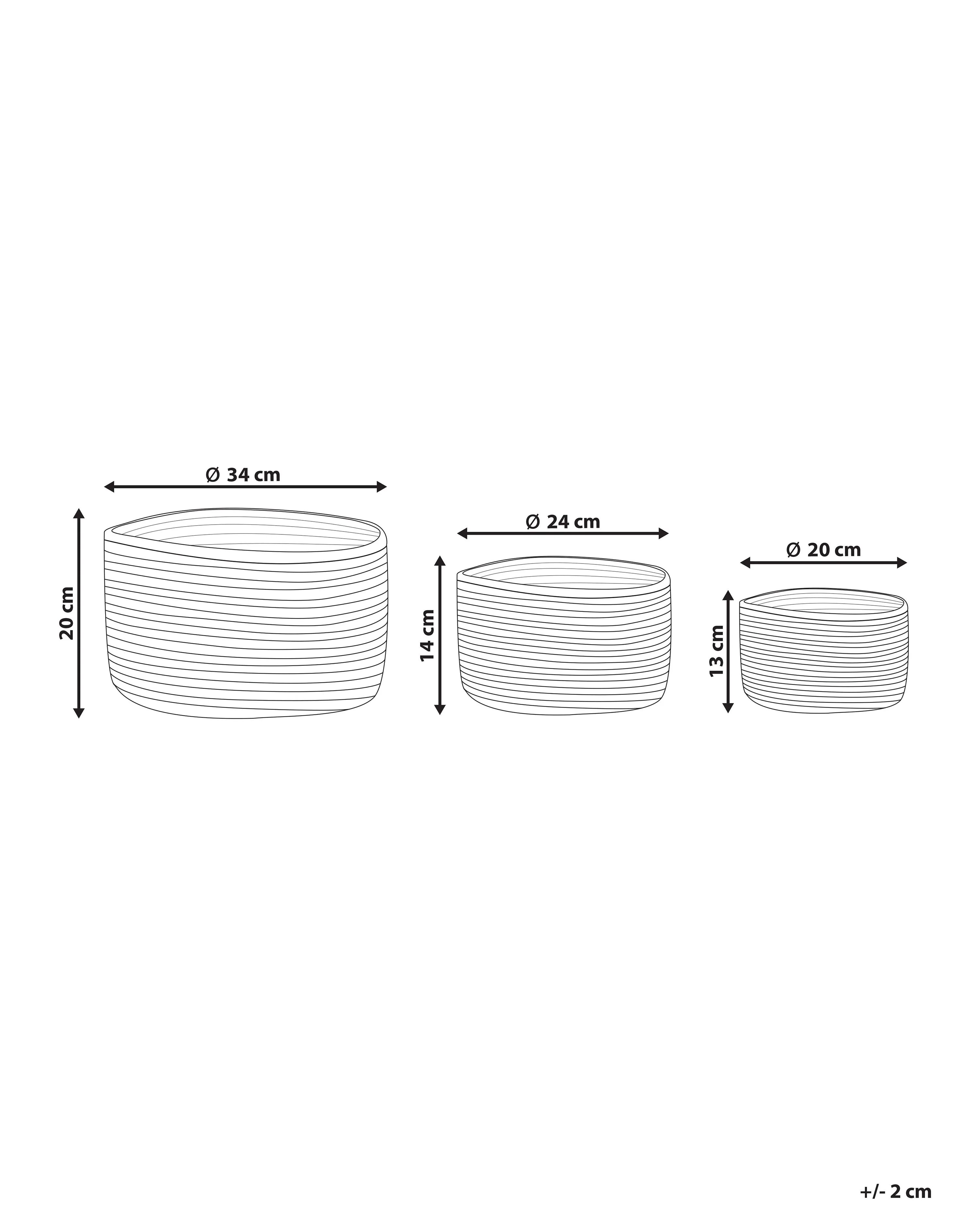 Set van 3 manden KAHU Jute Natuurlijk