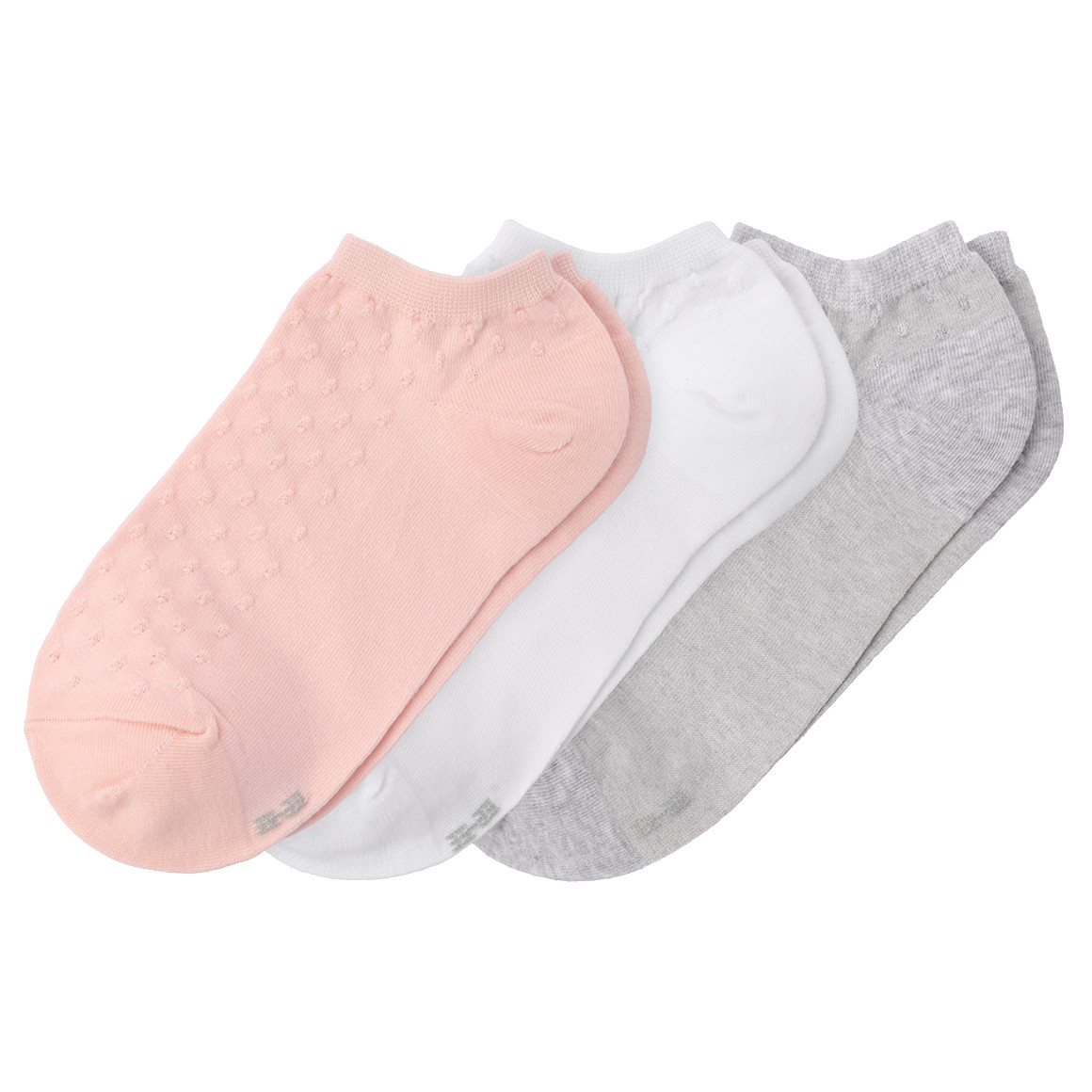 Gina Benotti 3 Paar Damen Sneaker-Socken im Set hellrosa / weiss / hellgrau
