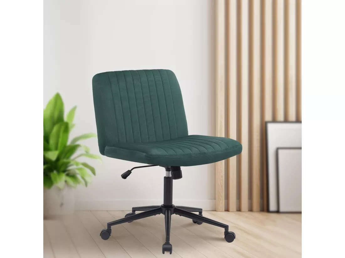 Chaise de bureau - Velours - Vert - Kingman