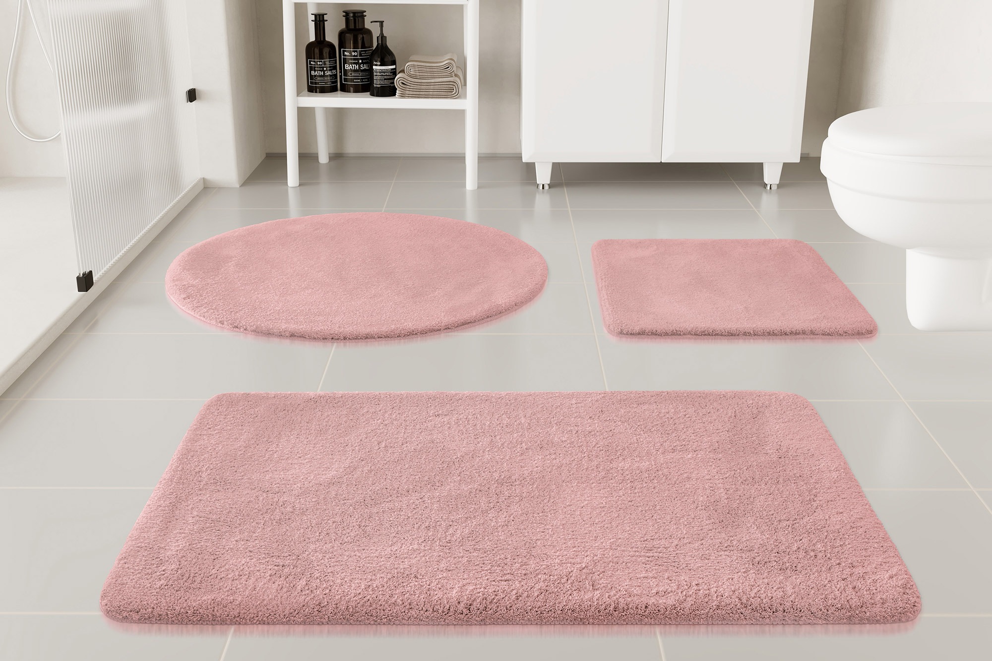 GOODproduct Badematte »Neele« Höhe 20 mm rutschhemmend beschichtet schnell trocknend Badteppich, getuftet, modern, Uni, antirutsch, flauschig, Hochflor