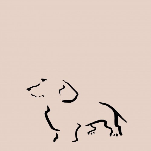 Ilustração de Terrier rosa sem moldura