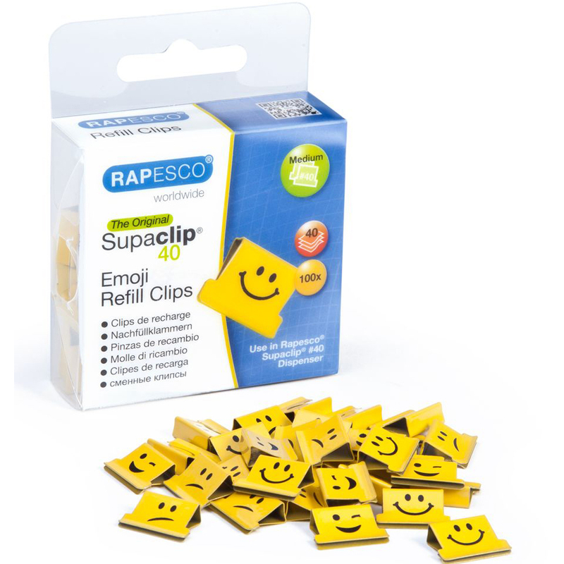 Rapesco Nachfüllklammern Supaclip Emoji, 100 Stück