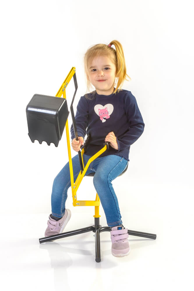 Outdoor active Metall Schaufelbagger, gelb und schwarz, Outdoorspielzeug, ca. 115x31x85 cm, ab 3 Jahren